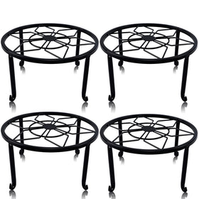 yosager four-pack metal plant stands with rustproof coating elevate plants indoors or outdoors.