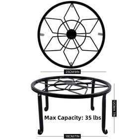 yosager round flower-pattern plant stand adds decorative charm to pots
