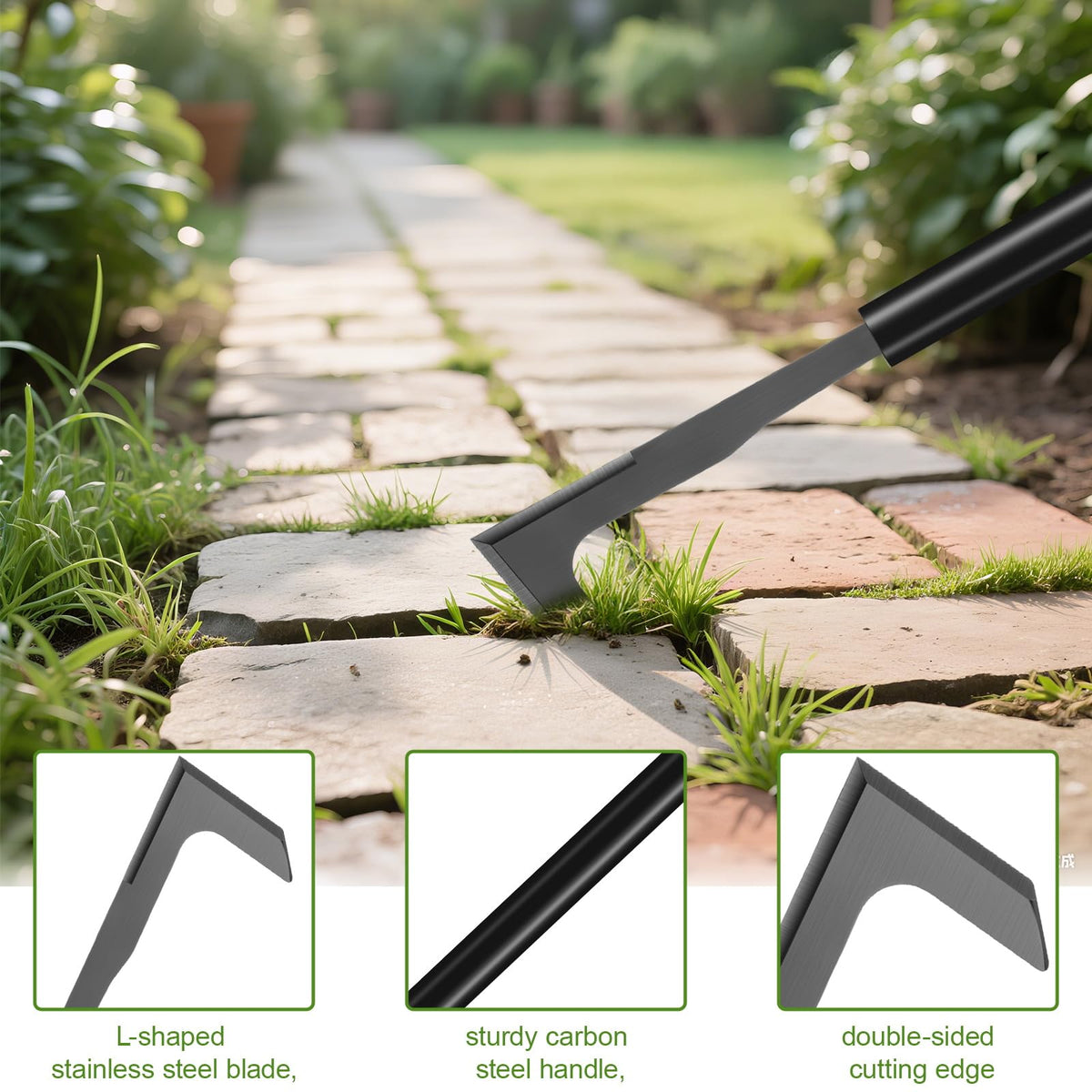 YOSN crack weeder showing anti-slip grip for steady control during precision weeding