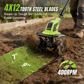 Ergonomic handle reduces fatigue during tilling