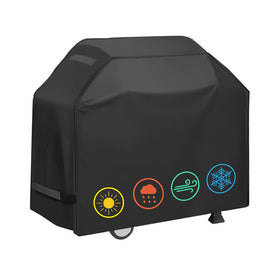 YOTOM 58-inch grill cover on outdoor grill providing weather protection