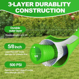 YOTOO hose with swivel grip handle enables smooth threading and reduced hand strain.