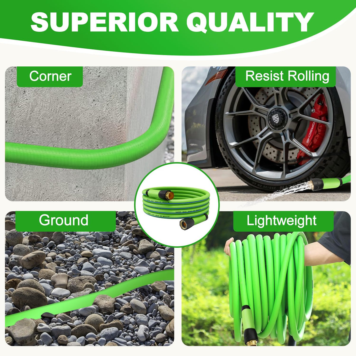 YOTOO 25-foot hose supports up to 150 PSI for solid water flow.