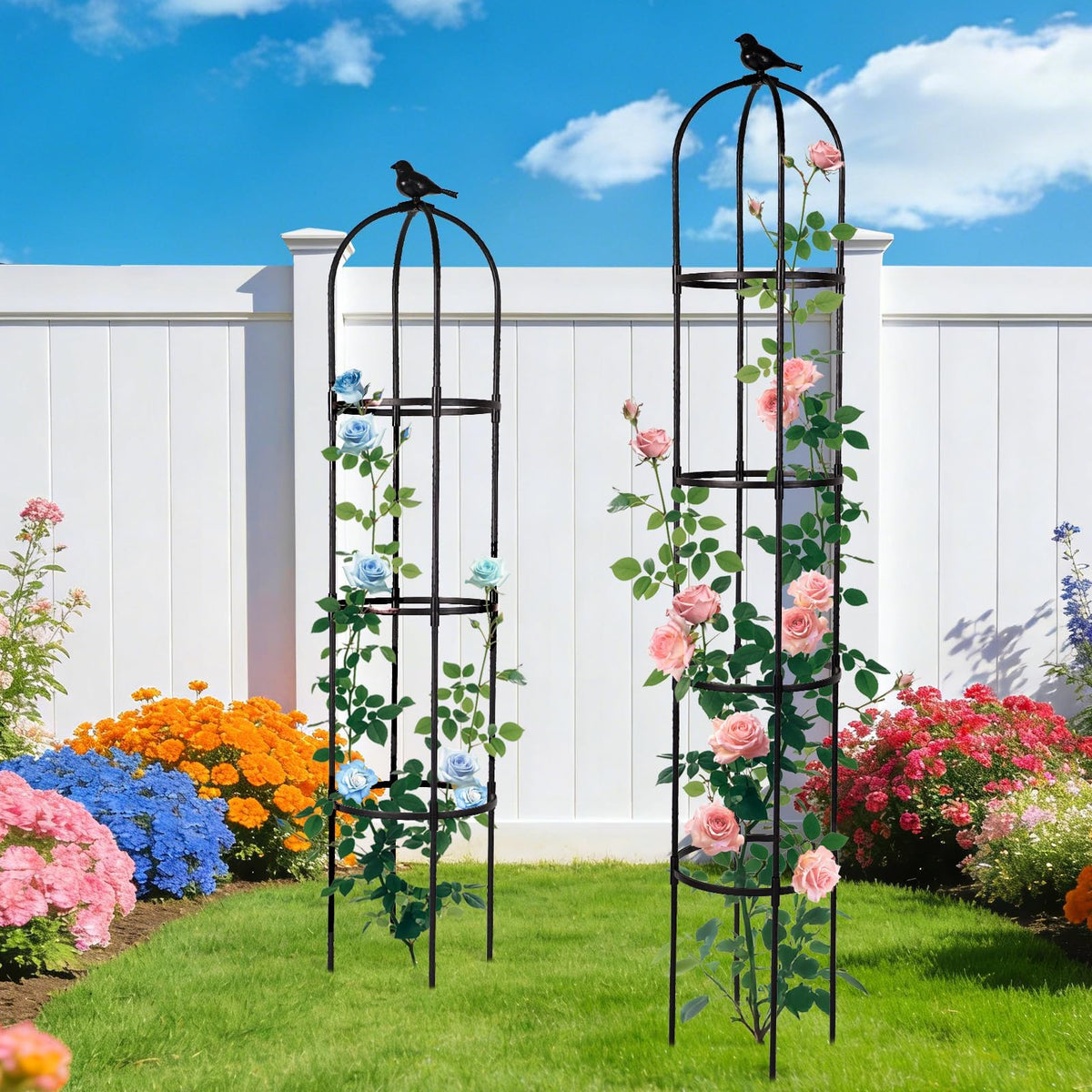 Yotoworth Garden Obelisk Trellis ideal for raised beds and patios