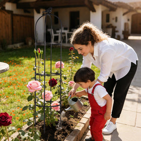Yotoworth Garden Obelisk Trellis keeps tomato vines tidy and elevated for air circulation