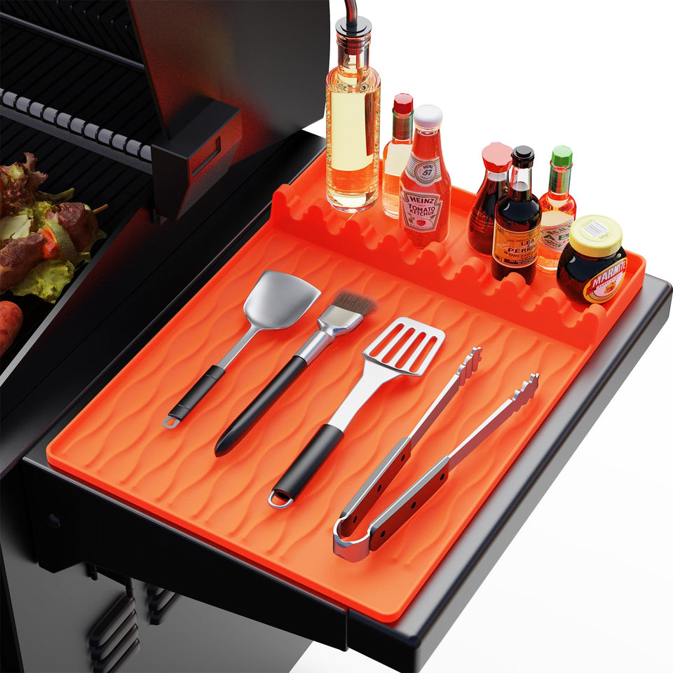 YOUCHENGZHIFAN silicone griddle tool mat 16x11 protects countertops and keeps utensils organized