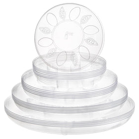 Youeon clear plant saucer 6-inch with feet supports pots and protects surfaces.