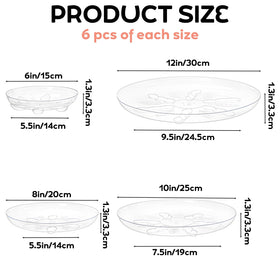 Youeon clear plant saucer 8-inch with feet keeps larger pots stable and dry.