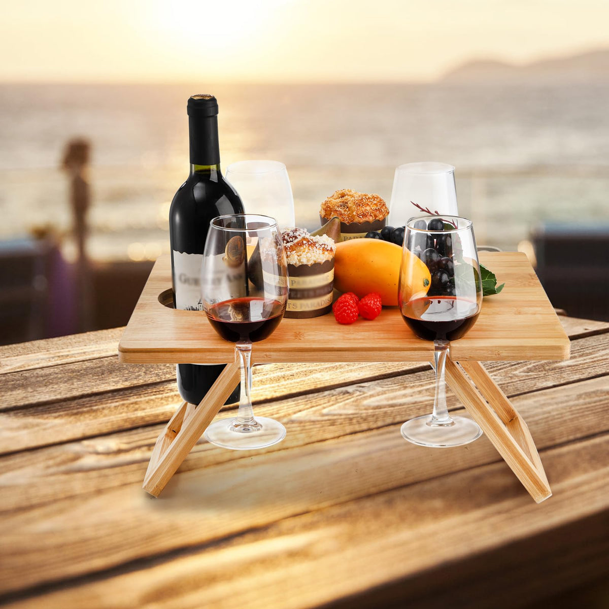 Youeon picnic table dimensions indicate ample space for food and beverages.