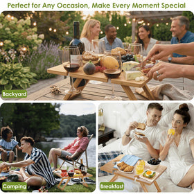 Youeon wine and snack table makes a thoughtful gift for outdoor lovers.