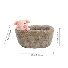 Youfui pig fairy garden ornament adds playful outdoor charm.