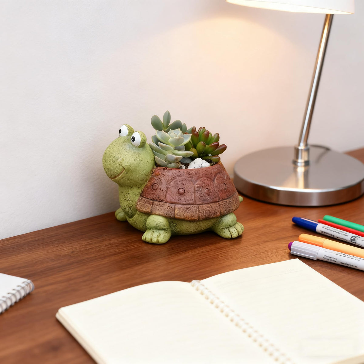 Youfui space-saving office planter enhances a compact work area.