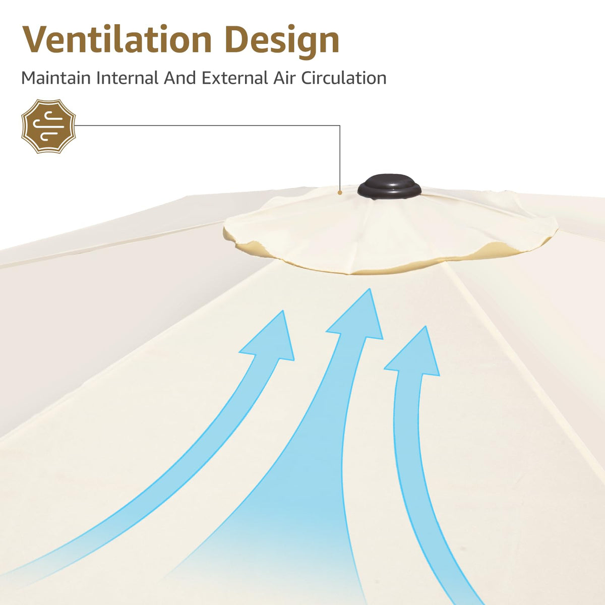YOUGE OUTDOOR air-vent canopy promotes airflow and wind stability.