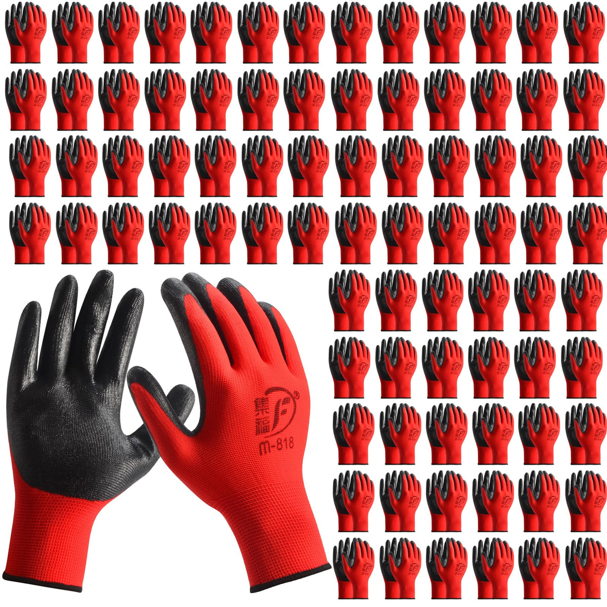 YOUKE OLA rubber-coated gloves with a non-slip grip for tools in dry or wet conditions.