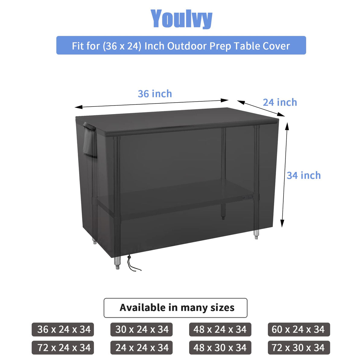Youlvy windproof bottom with drawstring secures the cover against winds