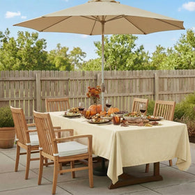 youngseahome tablecloth stain-resistant surface demonstrated during a spill scenario