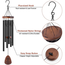 YOUNTASY Sympathy Wind Chimes stand at 32 inches for versatile placement.
