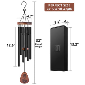 YOUNTASY Sympathy Wind Chimes aluminum tubes deliver deep, soothing tones.