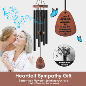 YOUNTASY Sympathy Wind Chimes with Letter from Heaven card for condolence messages.