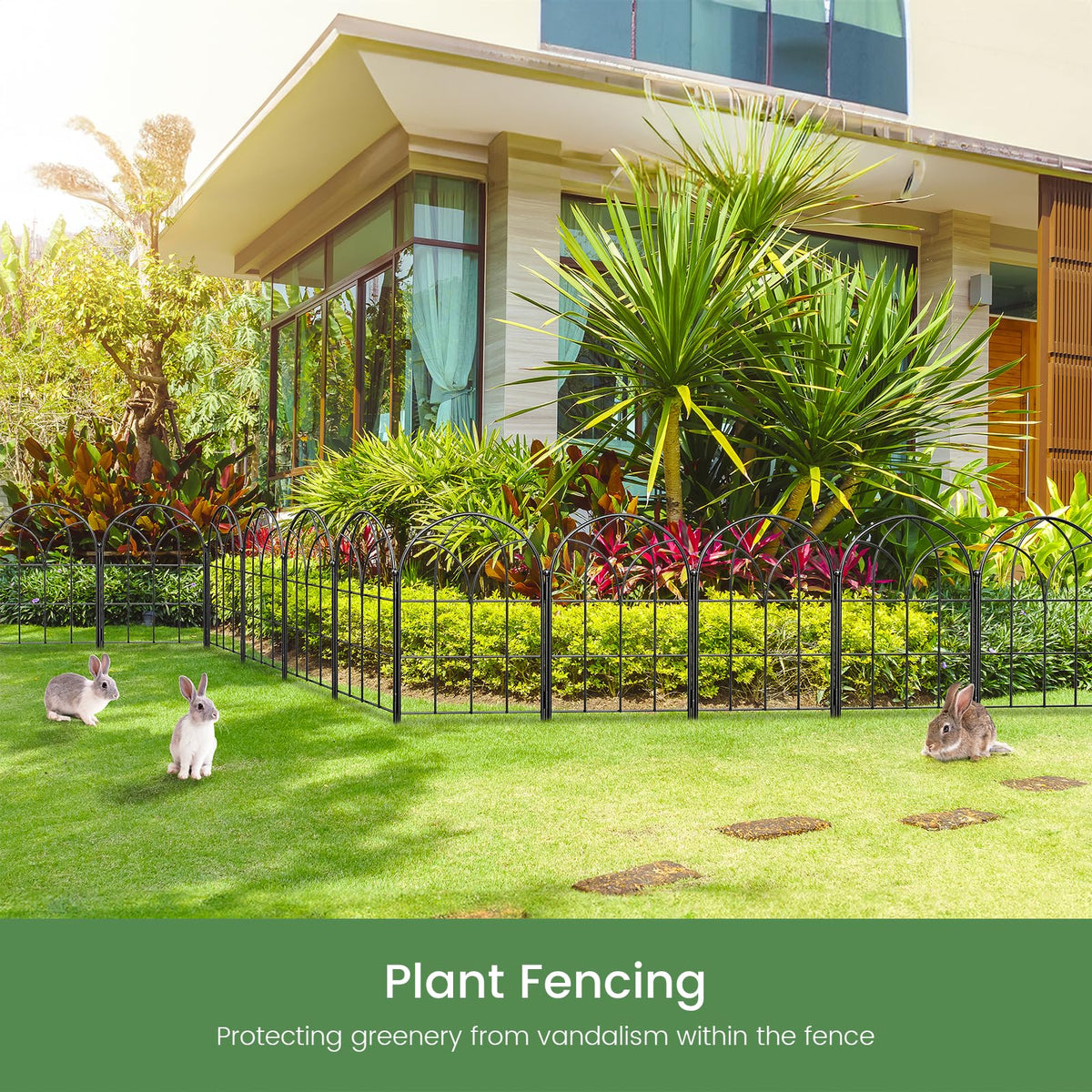 Youpehom 19-piece fence set kit includes stakes for easy assembly.