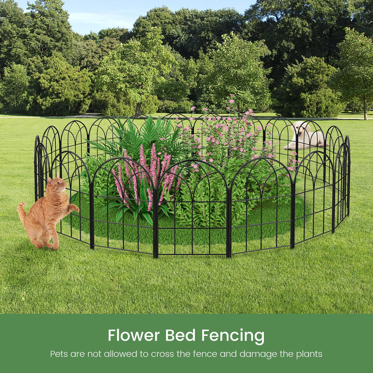 Youpehom flower bed border fence defines beds and protects plants.