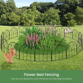 Youpehom pet fence protects flower beds while blending with outdoor aesthetics.