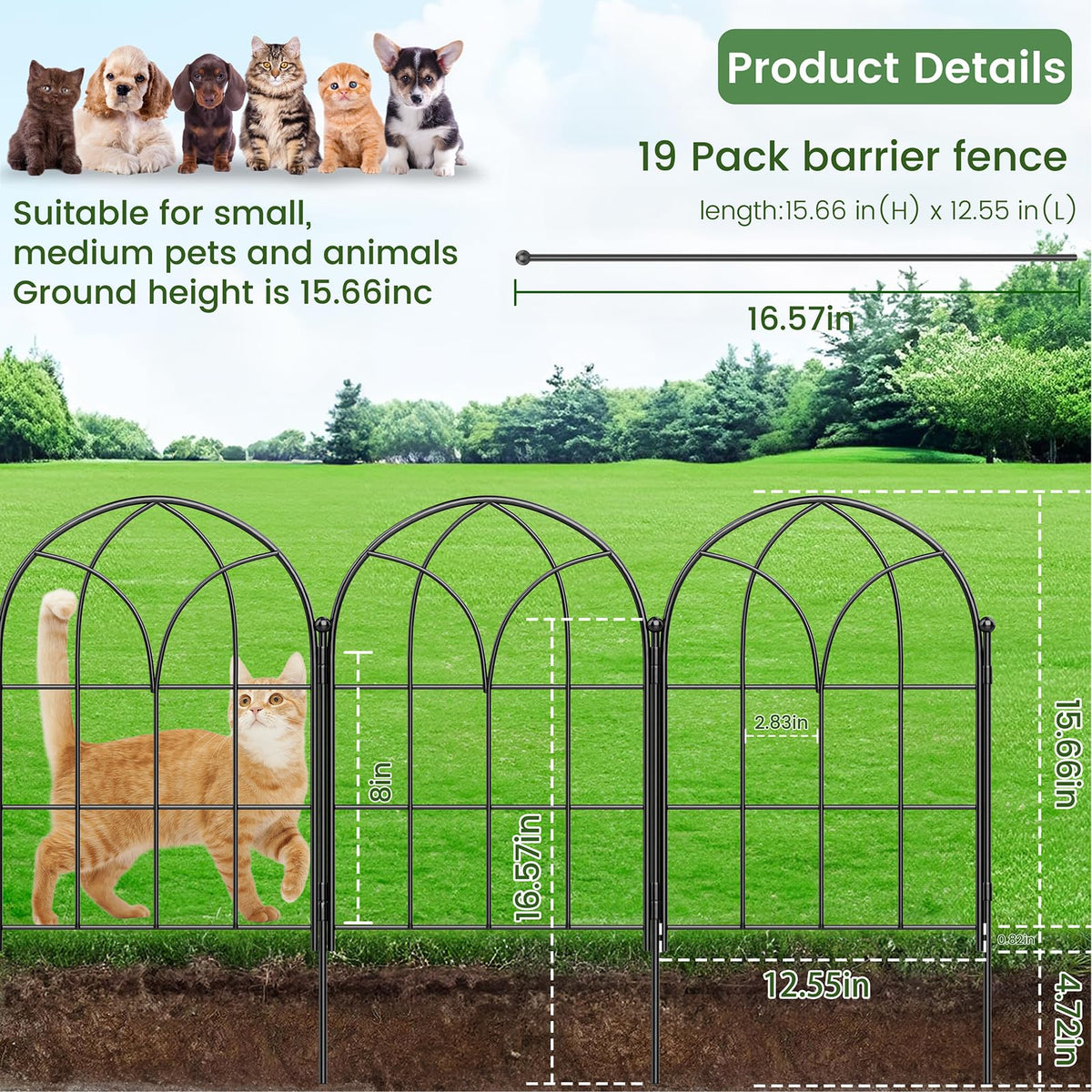 Youpehom rustproof metal fence close-up highlights durable, weather-ready construction.