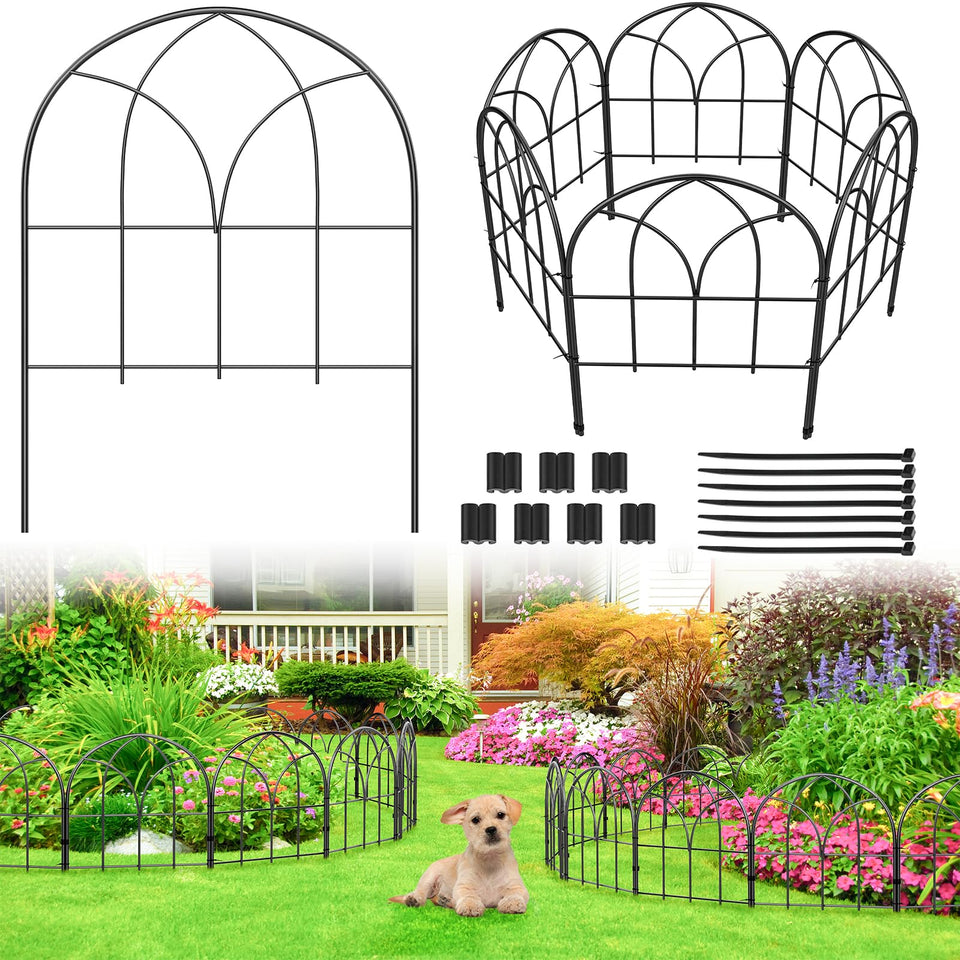 Youpehom small fence panel with straight view for a sturdy garden border.