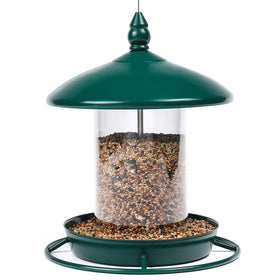 Youvip metal roof bird feeder with 360-degree perch for multiple birds feeding outdoors