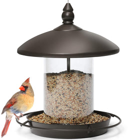 Youvip metal roof bird feeder with chew-proof design reduces damage and keeps seeds accessible.