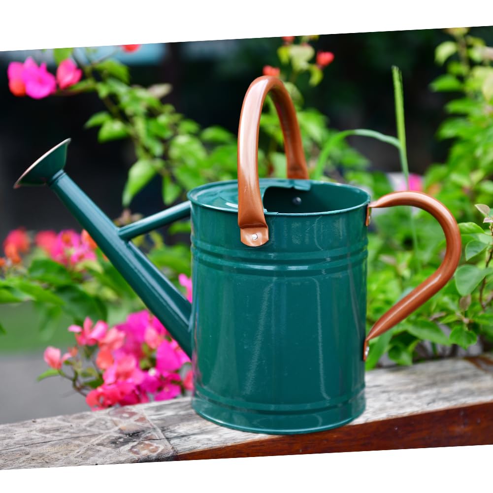 Yourjoy green watering can featured as a decorative garden accent.