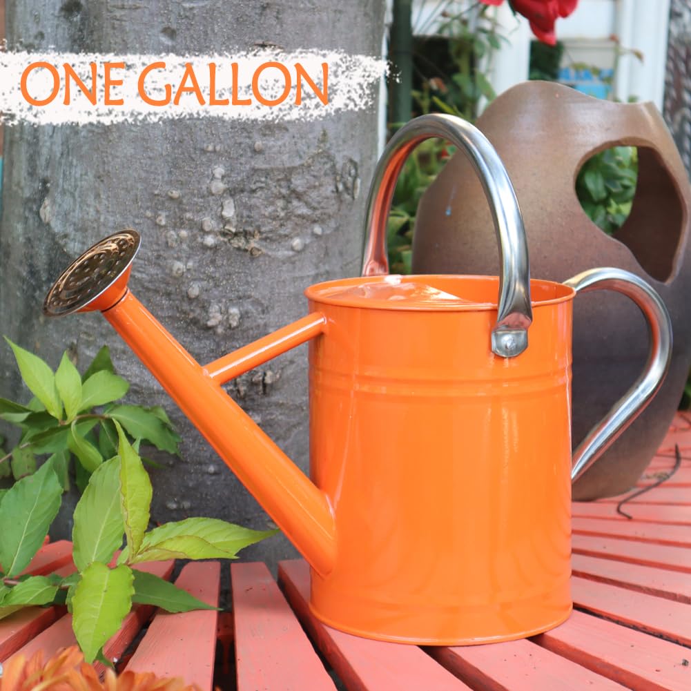 Yourjoy orange handle detail on watering can for easy grip.