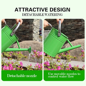 One gallon Yourjoy watering can in stainless steel for versatile use.