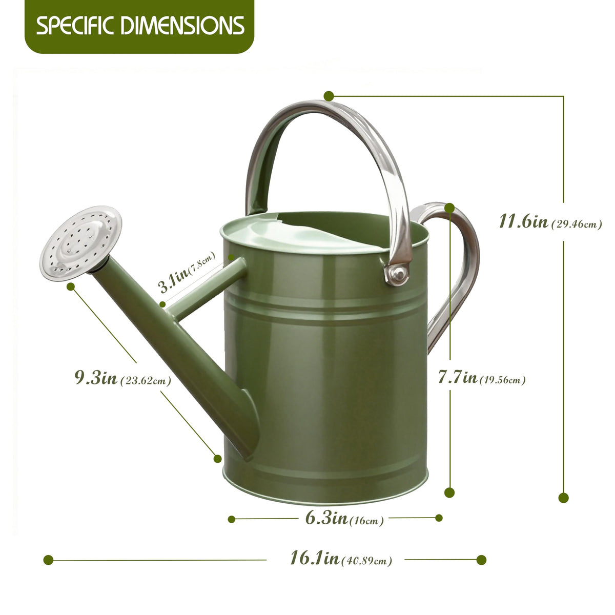Yourjoy watering can with removable spout for adjustable flow and precise watering.
