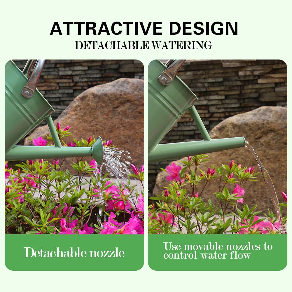 Yourjoy cream-green watering can used as decorative planter accessory