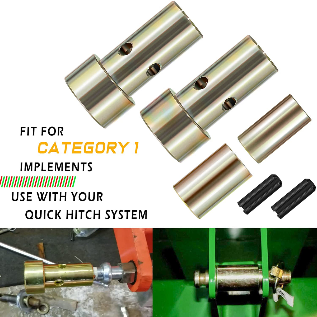 Yoursme shoulder bushings ensure a sturdy CAT 1 implement fit.