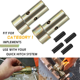 Yoursme quick hitch bushings installation shows simple hammer-in roll pins.