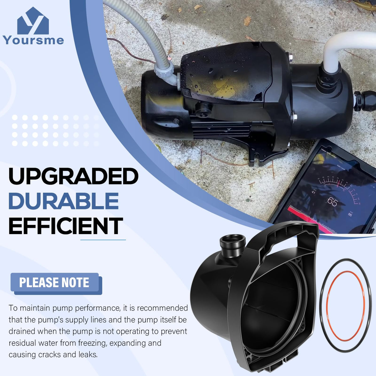 Yoursme reinforced top area of pool pump body for added durability