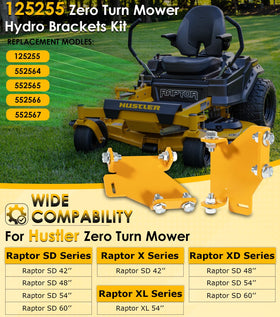 Yoursme upgraded 125255 hydro brackets side view, better mower stability.