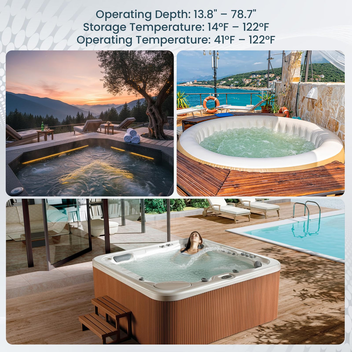 Yousky edge cleaning head reaches tight corners around the spa.