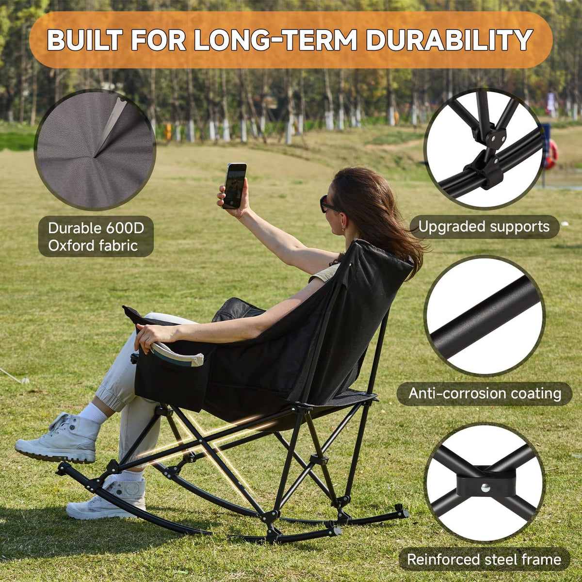 Youtanic chair demonstrates lightweight design for easy carrying to outdoor spots