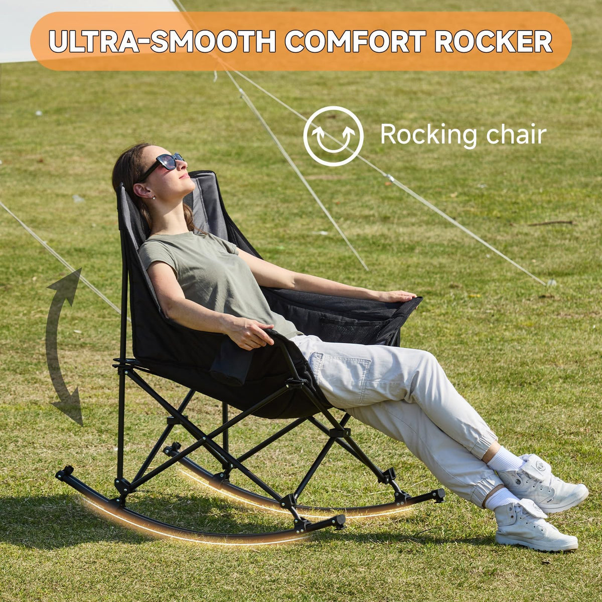 Youtanic chair displays side pockets and cup holder for convenient outdoor essentials