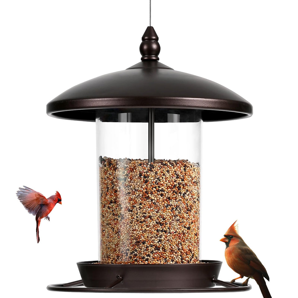 Youvip metal bird feeder for outdoor hanging with anti-chew protection against squirrels