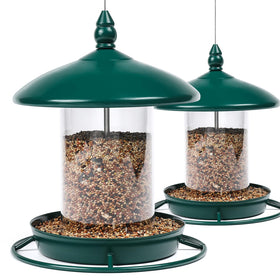 Youvip pack2 bird feeder outdoor green hanging setup attracts birds