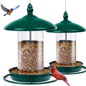 Youvip pack2 bird feeder outdoor green durable metal design