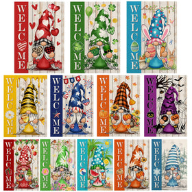 YOVOYOA gnome flags set on front porch add year-round seasonal charm.