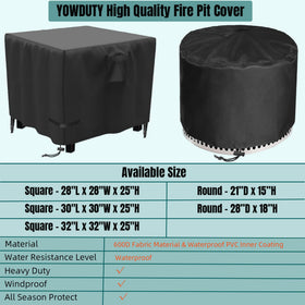 YOWDUTY fit-dimensions ensure compatibility with 28–32 inch tables
