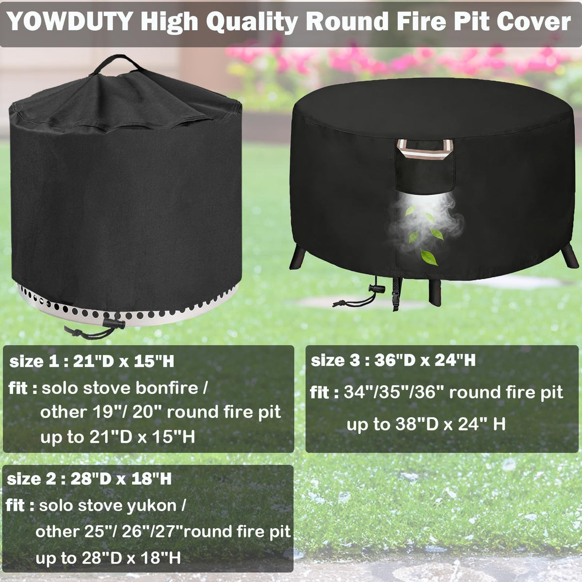 YOWDUTY round cover fits 21in diameter and 15in height pits.