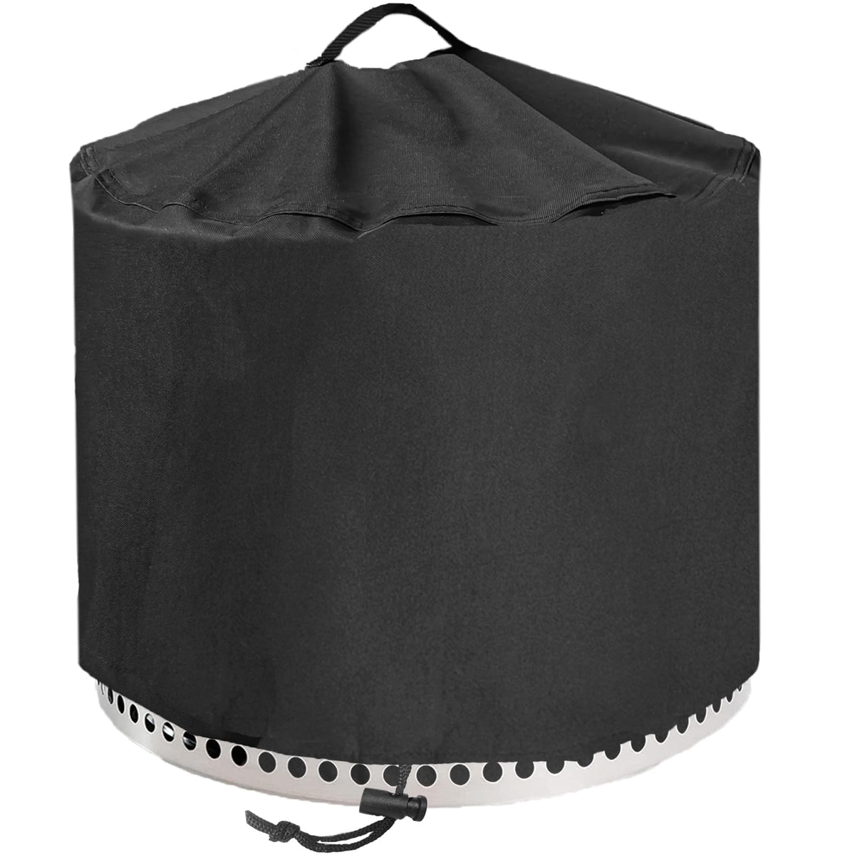 YOWDUTY round fire pit cover for Solo Stove Bonfire 20in front view keeps rain out.