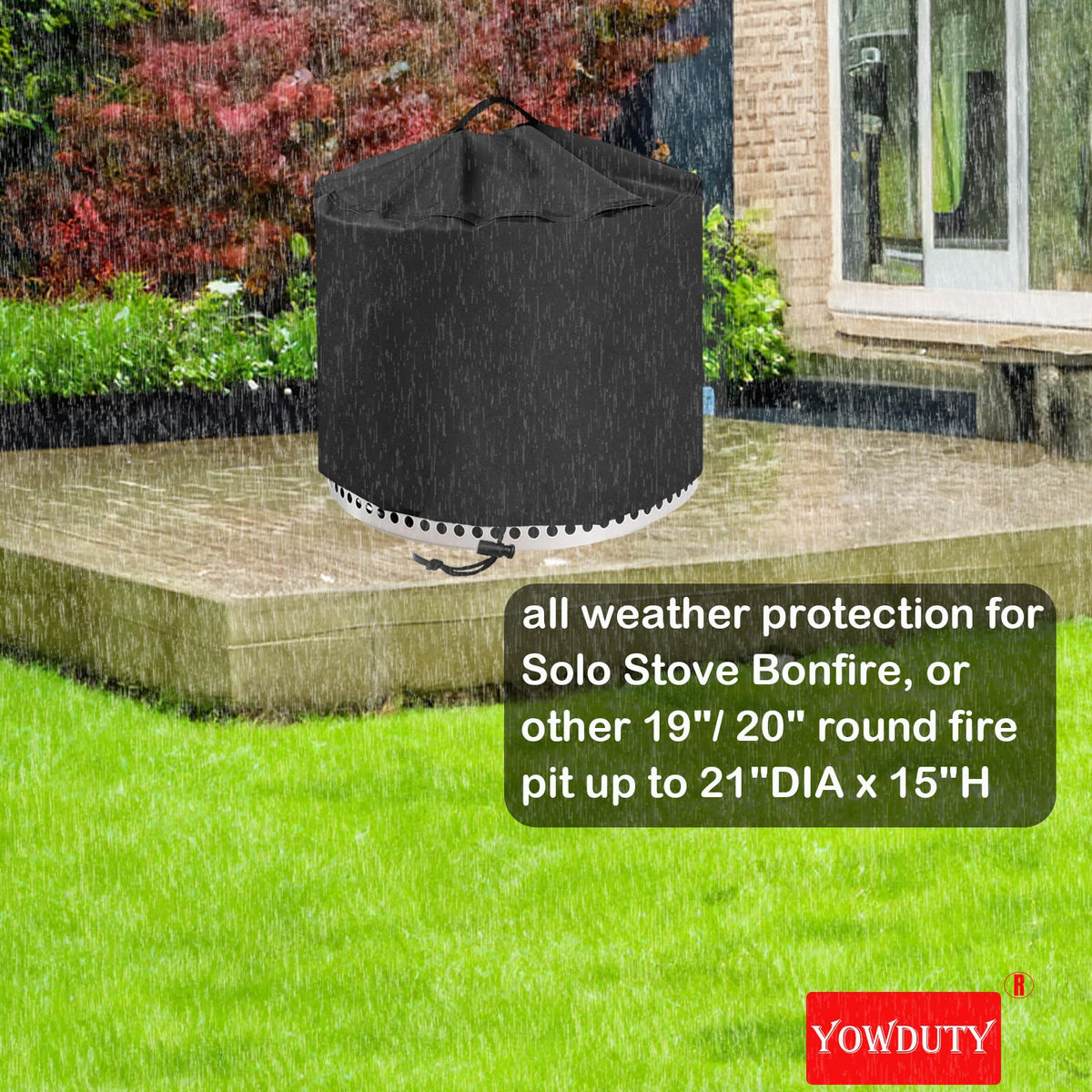 YOWDUTY care tip image shows prevent water pooling by elevating the top.